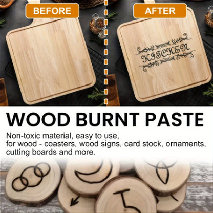 Kit de pâte de pyrogravure, 6 pots de gel thermoréactivable de 42,5 g avec stylos et outils de gravure, crème de pyrogravure pour bois, toile et denim, ensemble de loisirs créatifs pour débutants et artistes