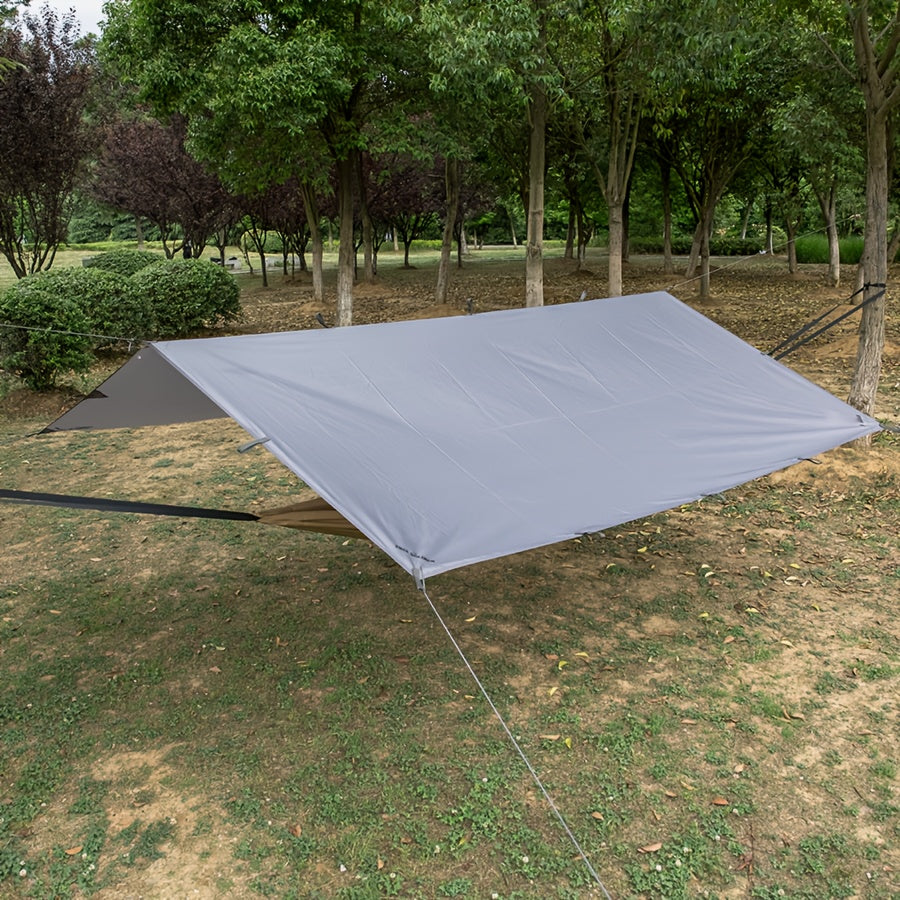 Toile de tente de camping avec protection UV et support en alliage – Abri pliable et portable pour 4 personnes pour randonnée, camping, jardin et survie en plein air | Auvent de camping toutes saisons