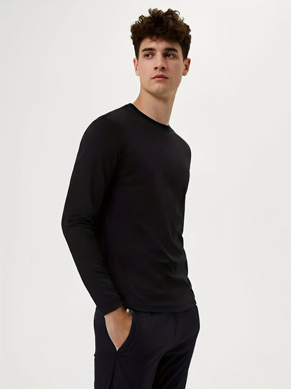 Lot de 5 t-shirts à manches longues pour homme – T-shirt de sport à séchage rapide, 100 % polyester, anti-humidité, S-3XL, idéal pour la course, l'entraînement, la randonnée, le golf et le quotidien
