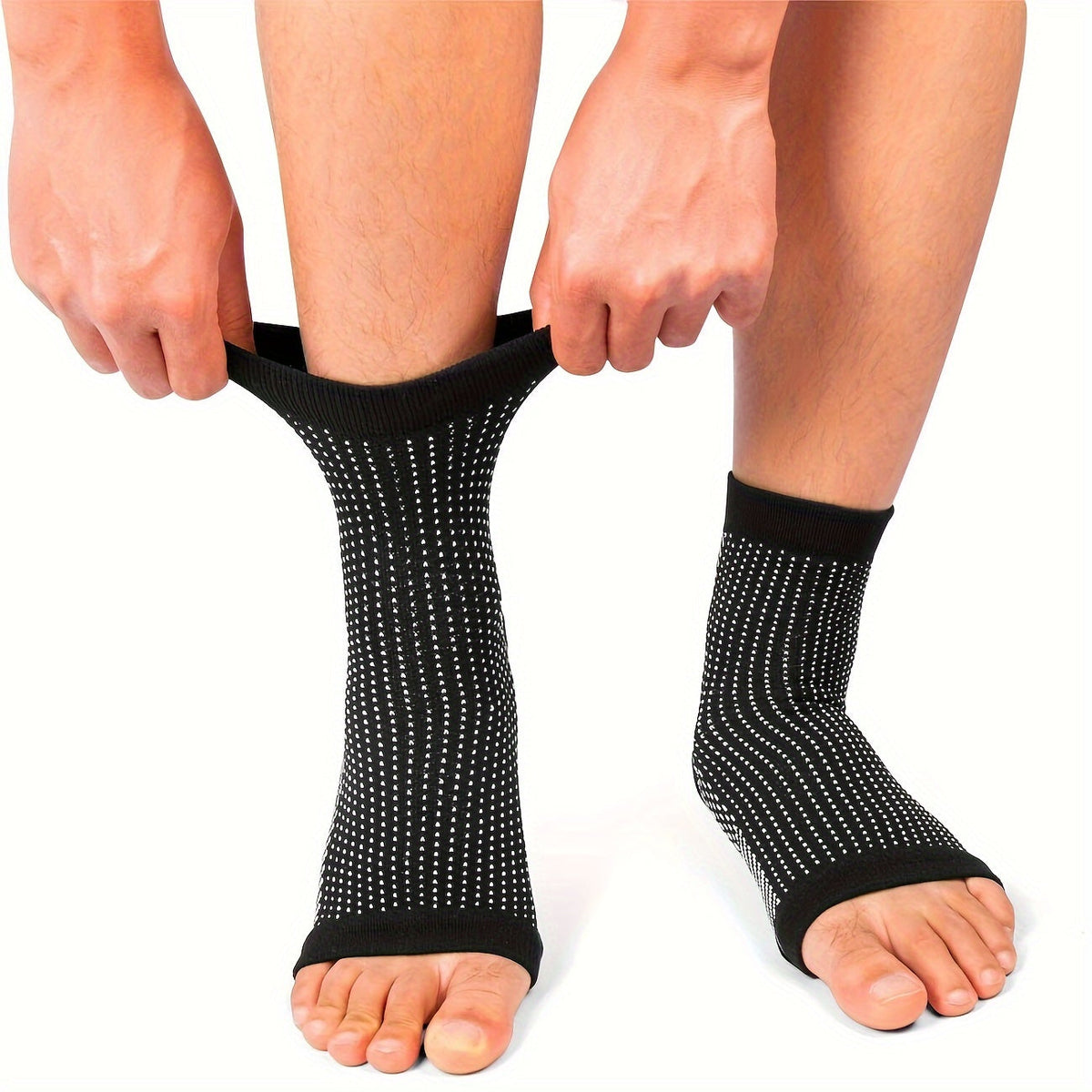 3 paires de chaussettes de compression à bout ouvert pour hommes et femmes, chevillères respirantes pour la course, la randonnée, le cyclisme et le quotidien, S-XL