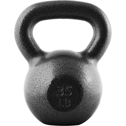 Kettlebell en fonte peinture martelée – Fond plat, prise large antidérapante, musculation à domicile et en salle, entraînement complet du corps et CrossFit, options de poids de 10 à 50 lb pour hommes et femmes