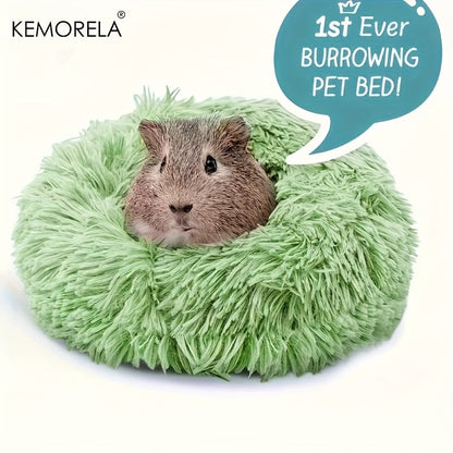 Ultra-Soft Plush Small Pet Nest – Cozy Warm Hamster Sleeping Bed with Non-Slip Bottom & Insulated Padding, Round Fluffy Hideout for Guinea Pigs, Hamsters & Small Animals, Light Blue