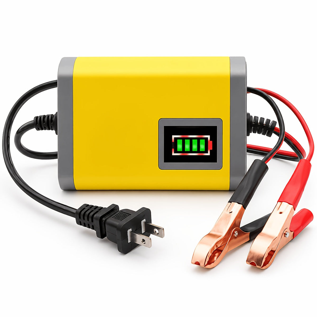 Chargeur et mainteneur de batterie de voiture intelligent 12V, chargeur d'entretien intelligent avec désulfatation et compensation de température pour batteries de 2Ah-100Ah – Compatible avec voiture, camion, moto et tondeuse à gazon