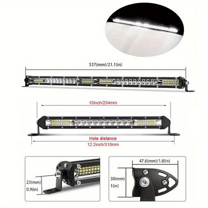 Kit de barre lumineuse de travail à LED pour camion tout-terrain, Jeep, SUV, UTV, VTT et tracteur – Barre lumineuse de 22" et 10" + pods LED de 4", 2000-3000 lumens, 12-24 V, aucune batterie requise, configurations multiples