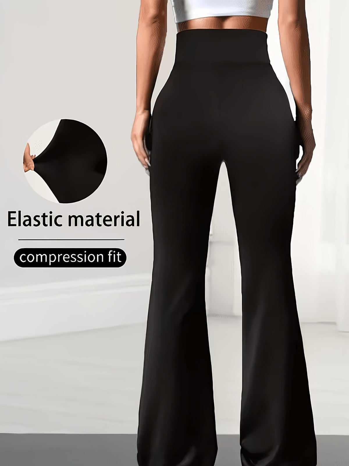 Pantalon évasé gainant pour femme, pantalon taille haute, pantalon de yoga à jambes larges et effet amincissant, pantalon bootcut extensible, S-XXL
