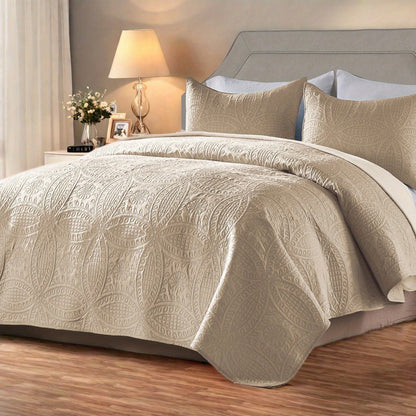 Ensemble de courtepointe d'été rafraîchissante 2-3 pièces, couvre-lit en microfibre légère et respirante – Couvre-lit au motif de pièces moderne, format simple, grand ou très grand, toutes saisons, choix de couleurs, cadeau de vacances pour la famille