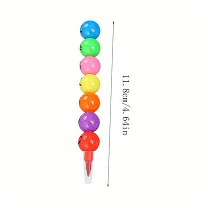 20 crayons à dessin Smiley pour enfants - Ensemble de crayons en forme de bonbon mignon pour élèves, fournitures de dessin pour enfants, cadeau de papeterie scolaire, souvenir de fête d'anniversaire, Noël ou Halloween, couleurs aléatoires