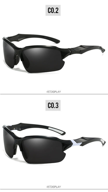 Lunettes de soleil sport polarisées demi-monture pour hommes, protection UV400, lunettes légères pour le ski, la conduite, la course, la pêche et les activités en plein air, lot de 3 ou lot de 10