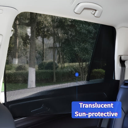 Rideaux de soleil magnétiques pour voiture, lot de 4 - Filet noir anti-UV et isolation thermique, installation facile sur vitres et pare-brise, ajustement universel pour voitures, SUV et camions