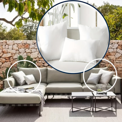 Garnitures de coussin carrées – Rembourrage en fibre neuve hypoallergénique, coussins blancs pour canapé, lit et terrasse, 14 à 20 pouces, lot de 1/2/4, idéal pour la chambre, le salon, le bureau et la décoration extérieure