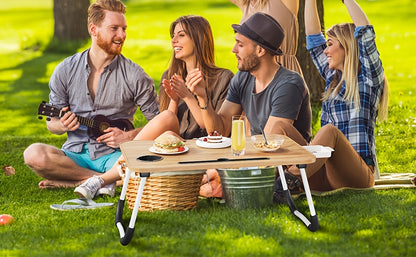Plateau de lit pour ordinateur portable et repas – Grand plateau de petit-déjeuner avec porte-gobelet et tiroir pour canapé, sol, étude, lecture et écriture, table d'appoint portable
