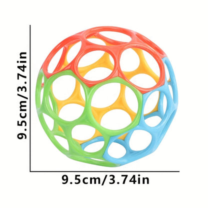 Balle de préhension pour bébé, ensemble de 4 couleurs, design souple ajouré, jouet de préhension pour nourrissons, balle sensorielle pour exercer la souplesse de bébé, jouet de développement de la motricité fine, cadeau pour nourrissons et tout-petits