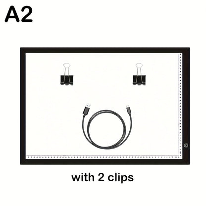 Tablette lumineuse LED A2 A3 A4 à luminosité réglable, double bande LED, table lumineuse pour diamond painting, croquis, dessin et art