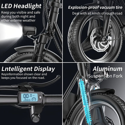 Electric Scooter with Seat – 30-Mile Range, 20 MPH, 14-Inch Pneumatic Tires, Dual Suspension, Height-Adjustable Seat & Handlebar, Front Basket & Double Brakes – Heavy-Duty Urban Commuter Scooter for Adults