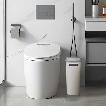 Petite poubelle de salle de bain avec poignées intégrées, lot de 1 ou 2 – Corbeille à papier en plastique antirouille, design gain de place pour salle de bain, buanderie et bureau, sacs poubelle inclus
