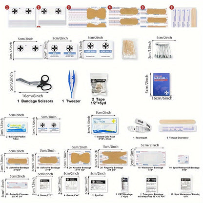 Trousse de premiers secours professionnelle polyvalente RHINO RESCUE - Idéale pour la maison, le bureau, les activités en plein air, le camping, la voiture, les voyages et les entreprises