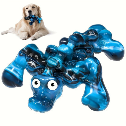 Jouet à mâcher indestructible en forme de crocodile pour chien – Jouet couineur durable en nylon et caoutchouc pour mâcheurs agressifs de 9 à 45 kg, saveur lait, texture à picots pour le nettoyage des dents, pour chiens de grande, moyenne et petite taille