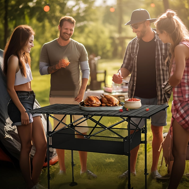 Table de camping pliante avec sac de transport – Table d'extérieur légère et portable, 3 tailles disponibles pour le camping, la plage, le pique-nique, le barbecue, le jardin, le bateau et les voyages, installation et rangement faciles