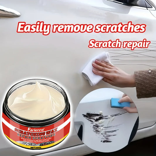 Efface-rayures et éliminateur de tourbillons pour voiture - Kit de pâte de réparation de rayures automobile Nano Shine Polish 35 g avec éponge applicatrice, compatible avec toutes les couleurs de peinture pour la restauration de la surface du véhicule