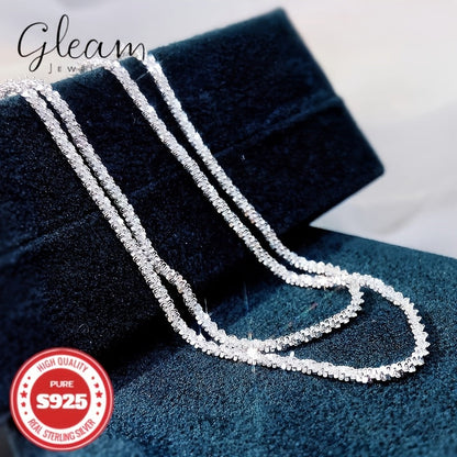 Chaîne en argent sterling S925, 4 mm de large, scintillante pour hommes et femmes – Bijou unisexe solide et brillant, coffret cadeau inclus, 45,7 cm et 55,9 cm, cadeau d'anniversaire ou de Saint-Valentin