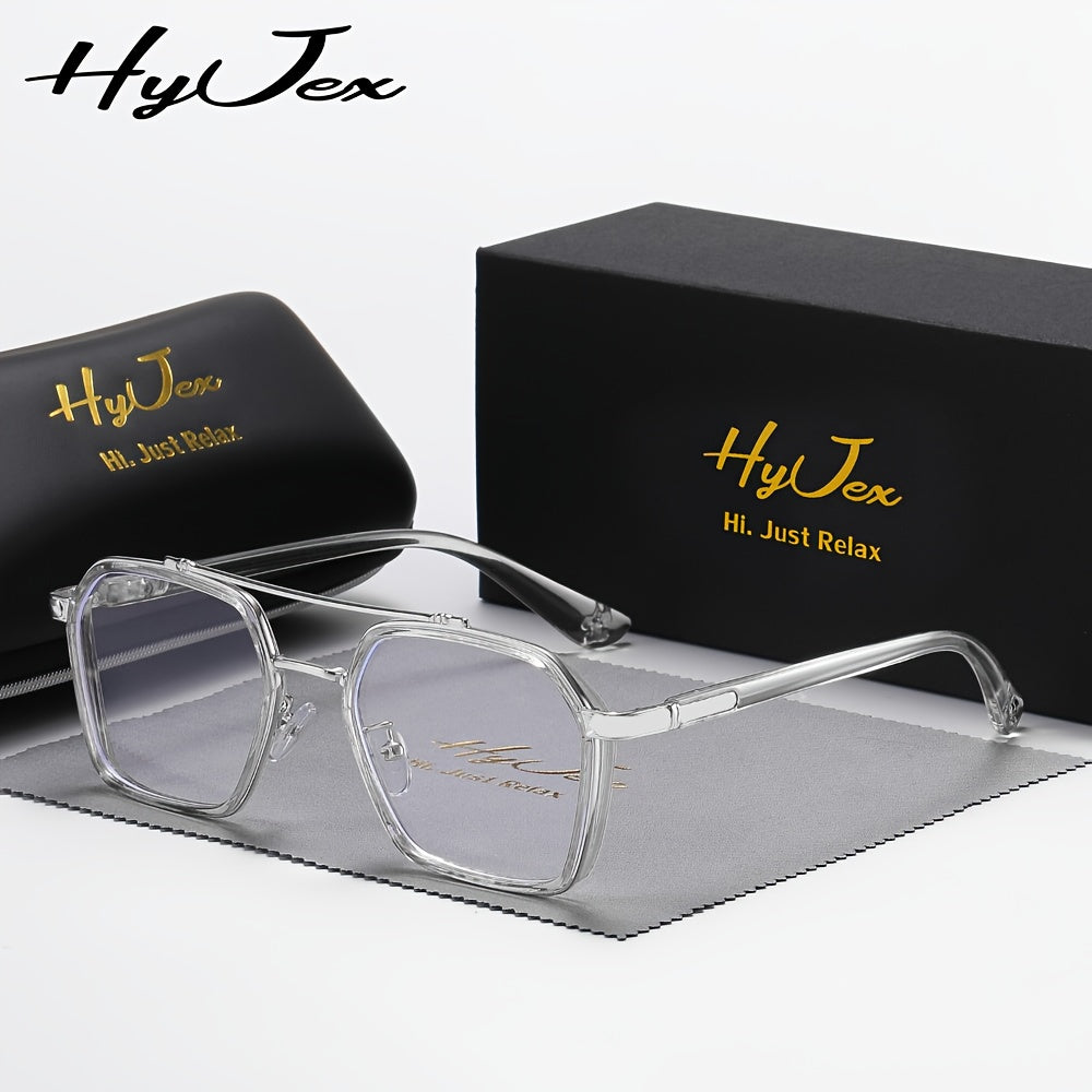 Lunettes anti-lumière bleue avec monture métallique à double pont – Lunettes tendance anti-fatigue visuelle à verres transparents pour hommes et femmes, lunettes sans correction pour ordinateur et écran