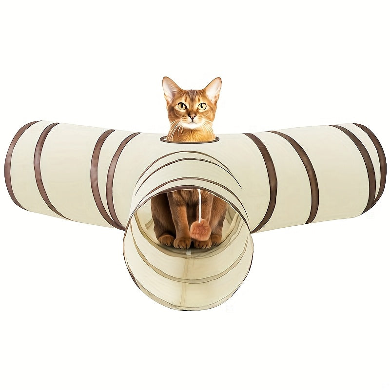 Tunnel de jeu pliable pour chat – Tunnel interactif pour animaux, rétractable et facile à ranger pour chats d'intérieur, tube de jeu bruissant pour chatons et chats adultes, utilisable toute l'année, rangement facile