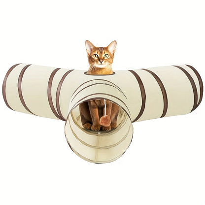 Tunnel de jeu pliable pour chat – Tunnel interactif pour animaux, rétractable et facile à ranger pour chats d'intérieur, tube de jeu bruissant pour chatons et chats adultes, utilisable toute l'année, rangement facile