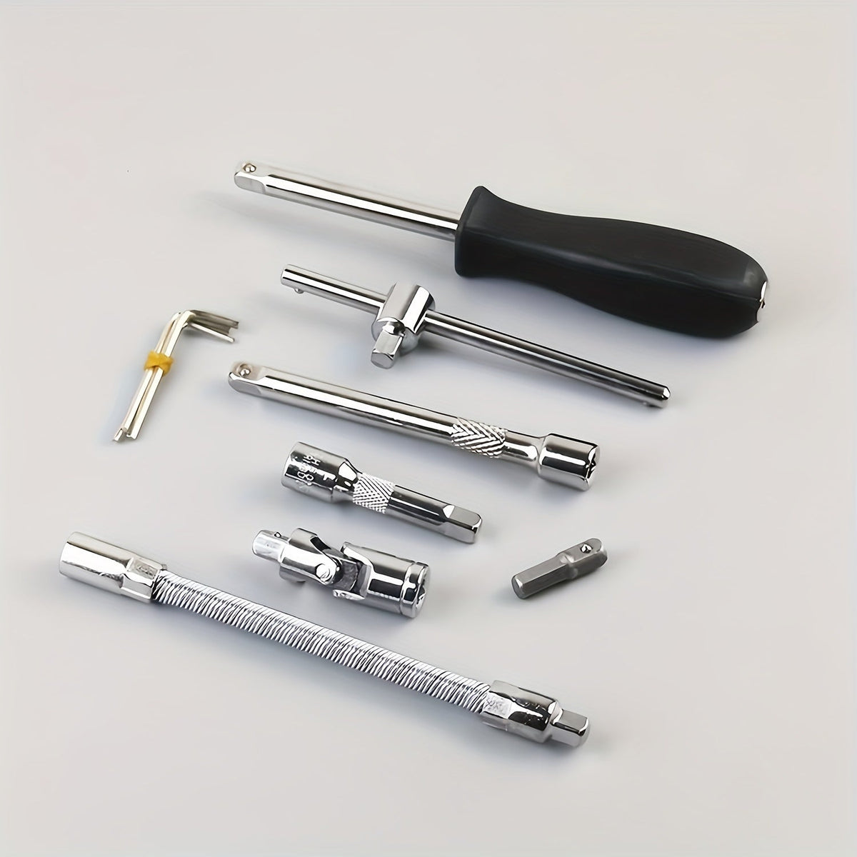 Ensemble d'outils de réparation pour maison et voiture 46 pièces – Jeu de clés à cliquet, tournevis et douilles pour réparations de voitures, motos, vélos et entretien domestique