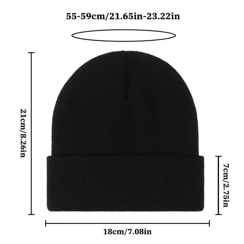 Lot de 5 bonnets unisexe en tricot pour hommes et femmes - Bonnets chauds, coupe-vent et doux en acrylique pour le ski en hiver, les activités en extérieur et le quotidien, bonnets légers et extensibles à revers, excellente idée cadeau