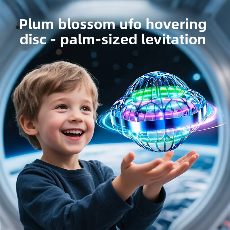 Jouet volant intelligent en forme de soucoupe volante, drone hexagonal rotatif à vol autonome, contrôlé par la main, robot volant d'intérieur, cadeau d'anniversaire ou de Noël pour enfants et adultes, bleu, violet, rouge