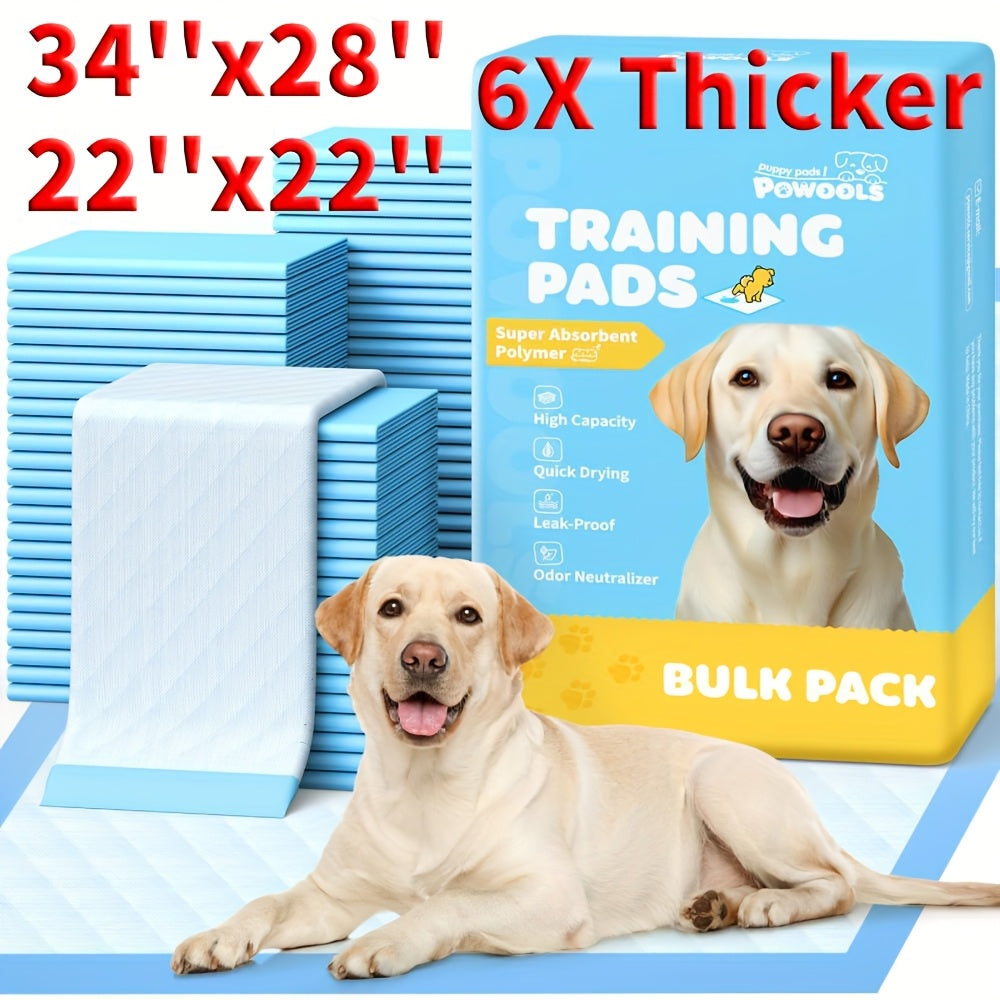 Alèses pour chiens, lot de 100 – Alèses d'apprentissage 6 couches super absorbantes, anti-fuites et anti-odeurs, protections jetables pour chiots, chiens et chats, 86 x 71 cm ou 56 x 56 cm