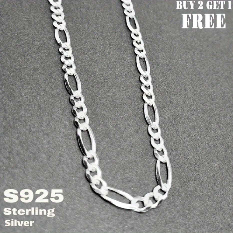 Collier chaîne Figaro en argent sterling 925 – 6 mm de large, 18 à 24 pouces, unisexe pour hommes et femmes, coffret cadeau inclus – Chaîne en argent classique pour un usage quotidien et offrir en cadeau