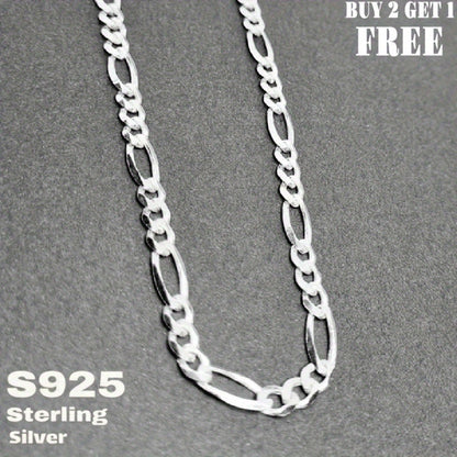 Collier chaîne Figaro en argent sterling 925 – 6 mm de large, 18 à 24 pouces, unisexe pour hommes et femmes, coffret cadeau inclus – Chaîne en argent classique pour un usage quotidien et offrir en cadeau