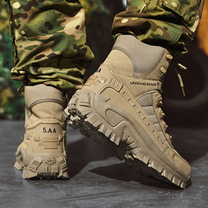 Bottes de randonnée tactiques montantes légères pour hommes – Bottes d'extérieur durables et antidérapantes pour la jungle, la chasse et les voyages d'aventure, toutes saisons, vert armée, marron foncé, sable, US 6,5-12