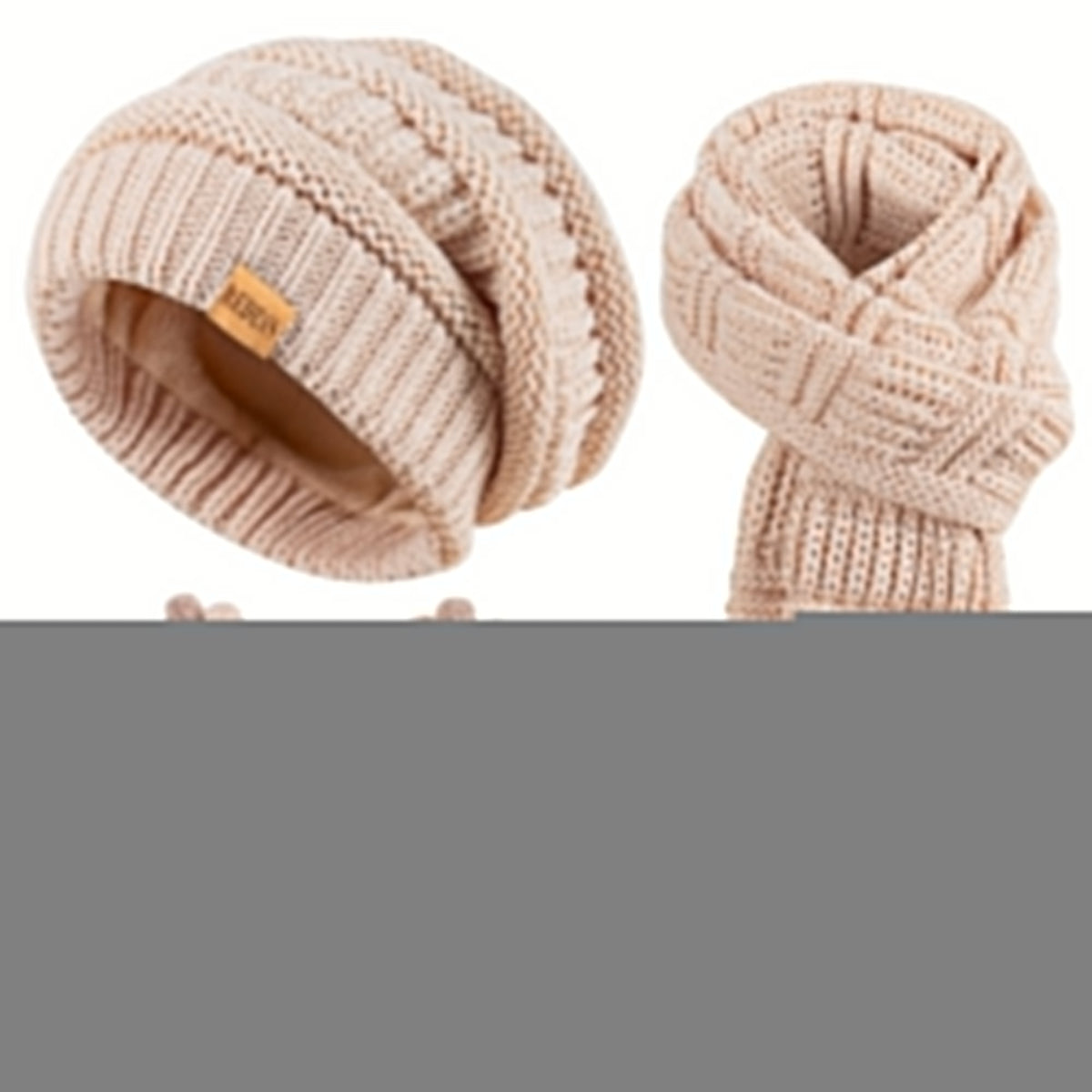 Ensemble d'hiver 3-en-1 pour femme : bonnet, longue écharpe et gants tactiles, accessoires doux et chauds pour temps froid, 4 coloris, cadeau pour elle