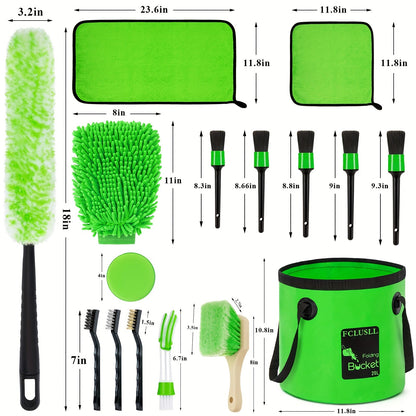 Kit de nettoyage automobile 17-35 pièces – Aspirateur portable, outil de nettoyage de pare-brise, jeu de brosses pour perceuse et ensemble de brosses pour habitacle pour un detailing complet, cadeau de fêtes pour la famille et les amis