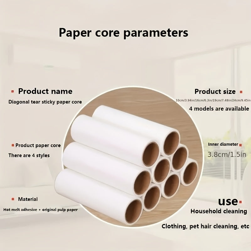 Set de rouleaux anti-poils d'animaux portables avec 5 recharges extra-adhésives - Rouleau anti-peluches jetable pour poils de chien et chat sur tapis et vêtements - Rouleau de papier facile à remplacer (3 tailles au choix)