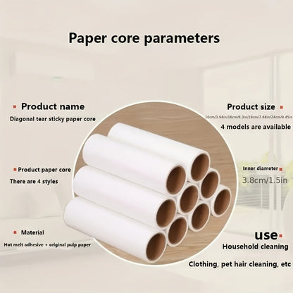 Set de rouleaux anti-poils d'animaux portables avec 5 recharges extra-adhésives - Rouleau anti-peluches jetable pour poils de chien et chat sur tapis et vêtements - Rouleau de papier facile à remplacer (3 tailles au choix)
