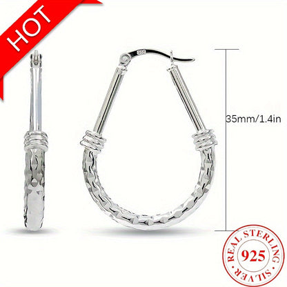 Créoles en argent sterling 925, design italien classique, élégantes et luxueuses, pour le quotidien, cadeau de fiançailles ou de mariage pour femme ou petite amie