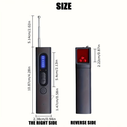 Détecteur de caméra cachée et scanner de signal RF anti-espion – Détecteur de mouchards, traceurs GPS et dispositifs d'écoute, balayeur de sécurité multifonction portable et rechargeable pour les voyages, l'hôtel, la maison, le bureau, la voiture