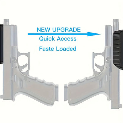 Lot de 2 supports magnétiques dissimulés pour pistolet – Support magnétique puissant pour un accès rapide, idéal pour voiture, camion, SUV, bureau, table de chevet, mur et sous comptoir, support magnétique universel pour arme de poing