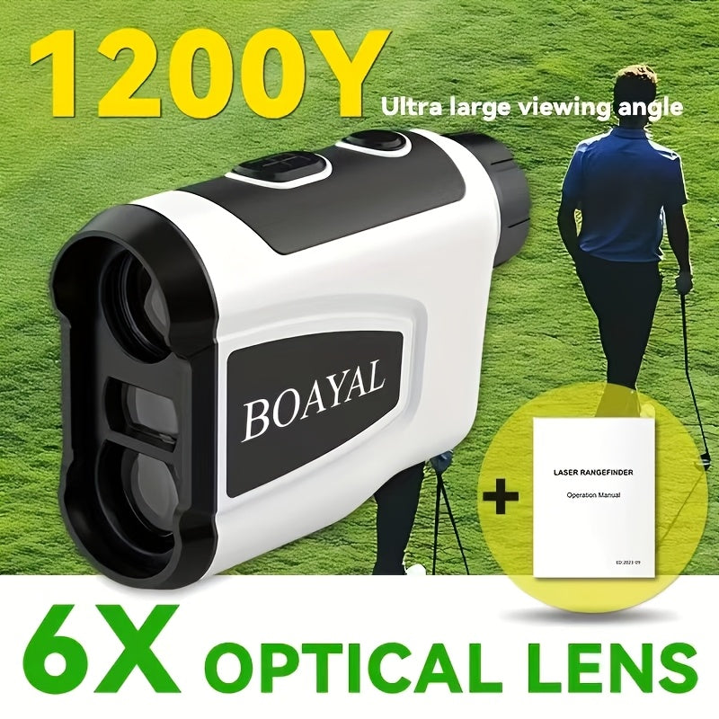 Télémètre laser de golf 1200 yards, grossissement 6x, commutateur de pente, vibration par impulsion, verrouillage de cible, compensation de trajectoire, rechargeable par USB-C pour le golf et la chasse