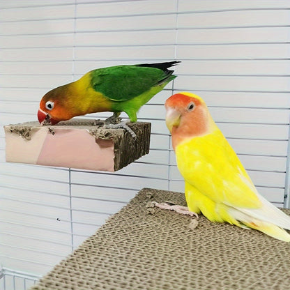 Plateforme à mâcher pour perroquets, perchoir pour oiseaux - Jouet à ronger multi-niveaux en bois naturel pour perroquets, calopsittes, conures et petits oiseaux - Plateforme d'enrichissement pour cage, tailles petite et grande