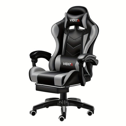 Chaise de bureau gaming ergonomique style course avec soutien lombaire, dossier haut réglable pour adultes et adolescents, fauteuil inclinable pour ordinateur PC