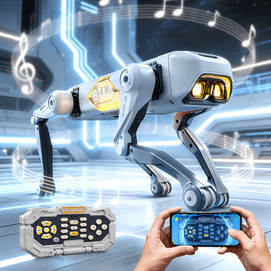 Smart Robot Dog 2.4GHz Remote Control Stunt Dog with AI Voice Control Smartphone App Dancing Music LED Lighting Programmable STEM Toy Gift for Kids Adults
