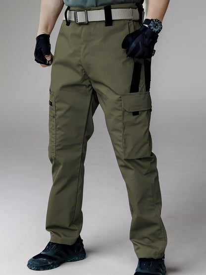 Pantalon cargo tactique léger à séchage rapide pour homme – Pantalon de randonnée respirant multi-poches avec ceinture, coupe décontractée pour travail en extérieur, toutes saisons, résistant à l'usure – M à XXXL, Noir / Gris / Kaki