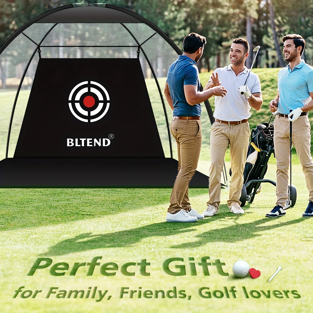 Filet de pratique de golf 10x7 pi avec tapis, balles, tees et sac de transport – Filet de frappe robuste pour jardin, sous-sol et usage intérieur/extérieur, équipement d'entraînement de golf, cadeau pour hommes et femmes