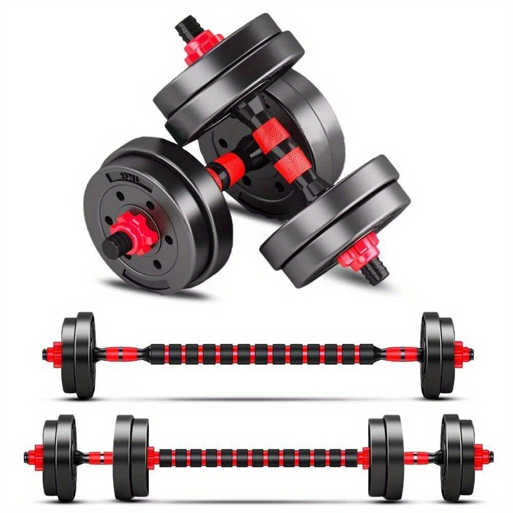 Set d'haltères réglables 10 kg & 20 kg pour hommes et femmes – Équipement de musculation pour salle de sport à domicile avec barre de connexion et disques pour entraînement de force, renforcement musculaire et remise en forme