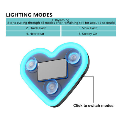 Éclairage d'ambiance LED pour intérieur de voiture – Veilleuse néon en forme de cœur et de fleur, alimentée par USB, décoration de fenêtre de voiture mignonne pour femmes et filles, accessoires de voiture pour la Saint-Valentin | Velora