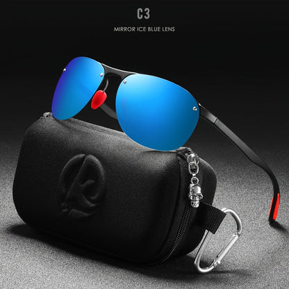 Lunettes de soleil polarisées photochromiques KDEAM pour hommes et femmes – Monture ovale sans bord en TR90 léger, verres TAC à assombrissement automatique, protection UV400, finition miroir, étui rigide et chiffon inclus